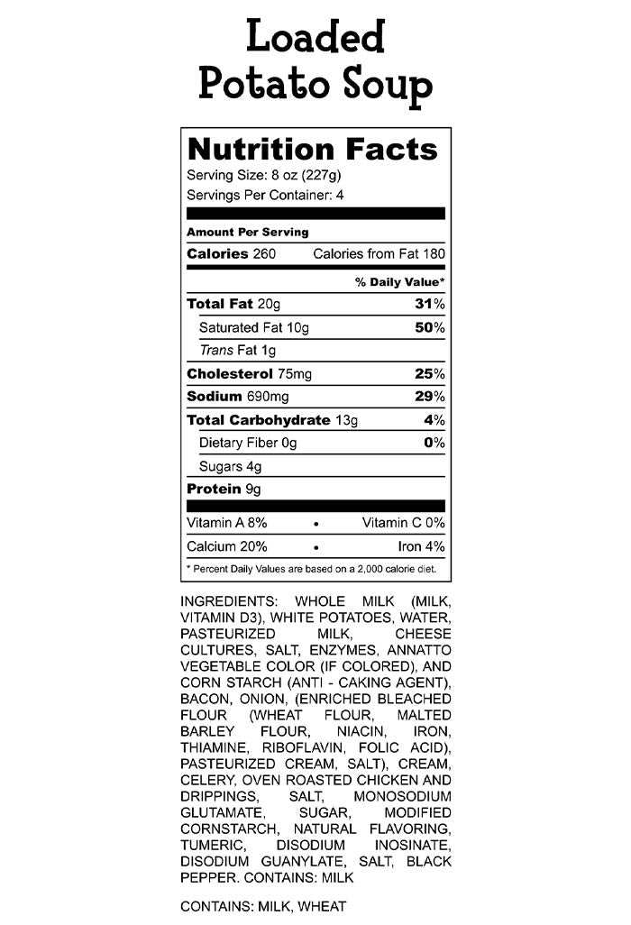 Loaded Potato Soup Nutrition Facts