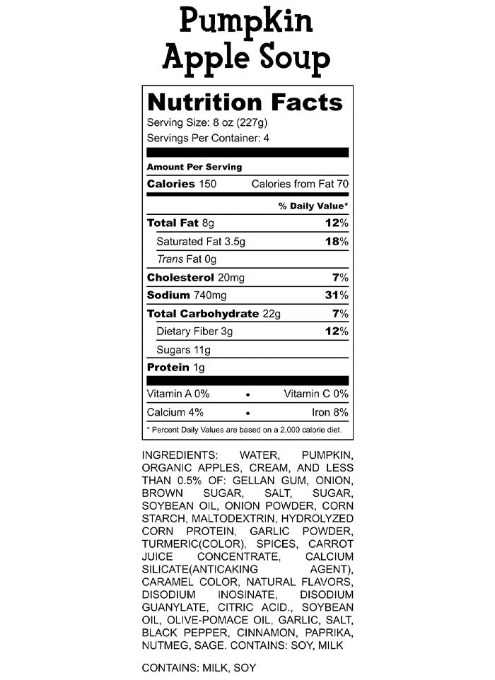 Pumpkin Apple Soup Nutrition Facts